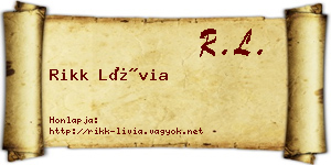 Rikk Lívia névjegykártya